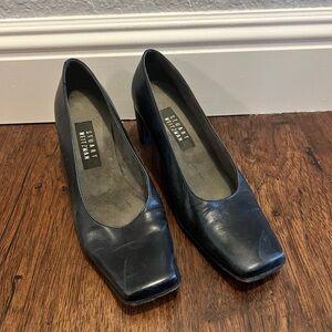 Stuart Weitzman Black Square-Toe Heels